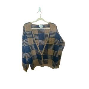 Spitalnick Wool Plaid Grandpa Dark Academia Preppy Men's Relaxed Cardigan